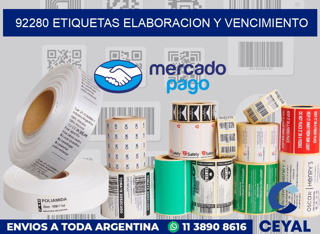 92280 Etiquetas elaboracion y vencimiento