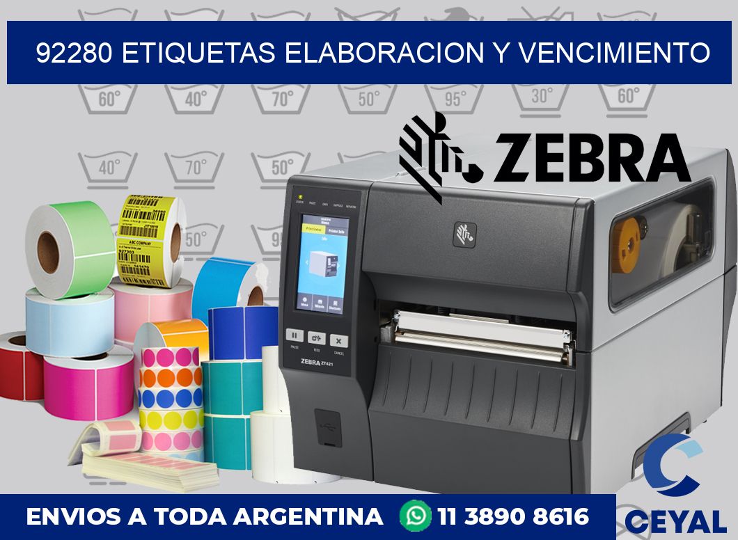 92280 Etiquetas elaboracion y vencimiento