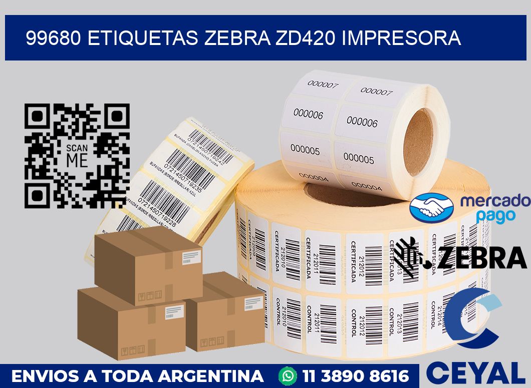 99680 etiquetas Zebra zd420 impresora