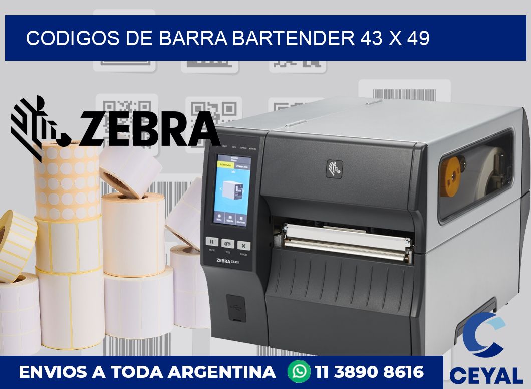 Codigos de barra Bartender 43 x 49