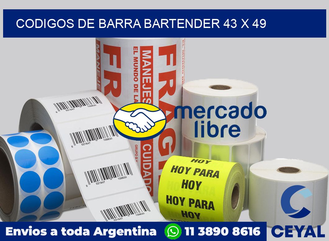 Codigos de barra Bartender 43 x 49