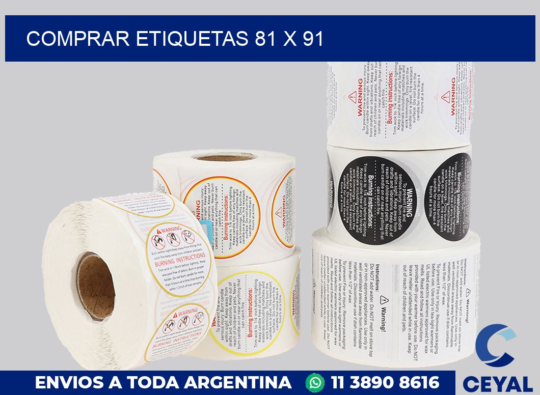 Comprar etiquetas 81 x 91