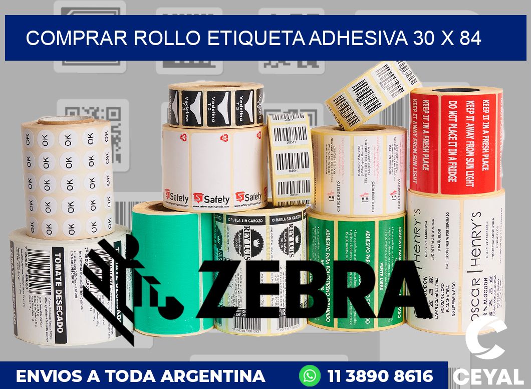 Comprar rollo etiqueta adhesiva 30 x 84