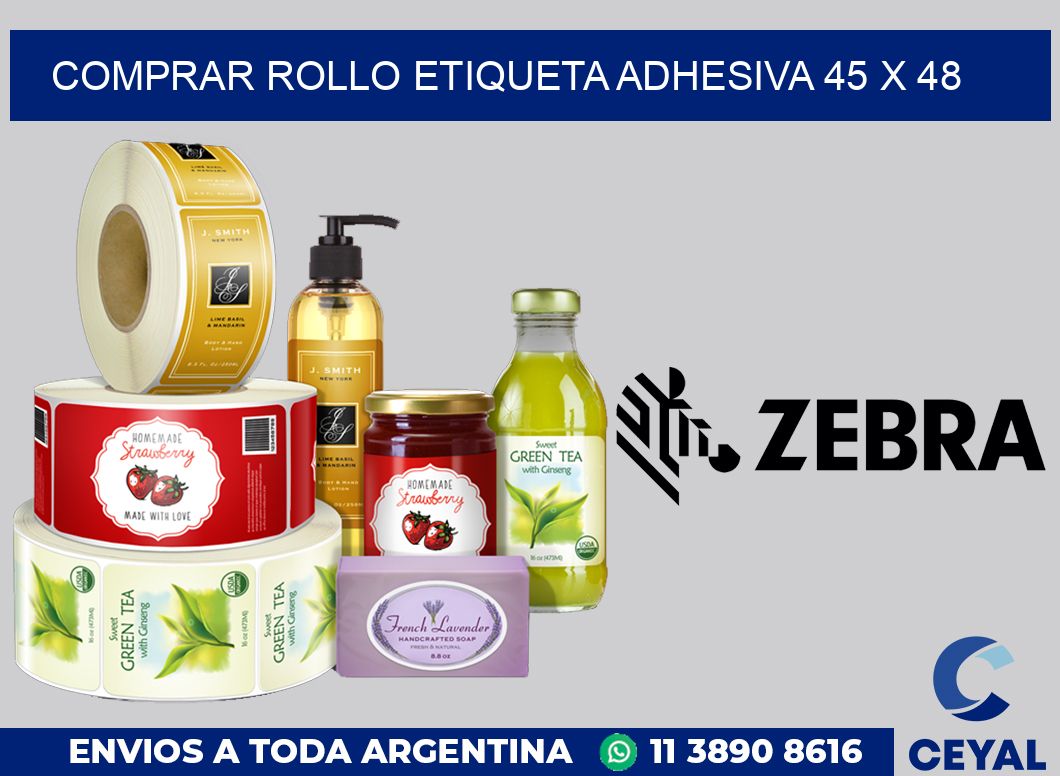 Comprar rollo etiqueta adhesiva 45 x 48