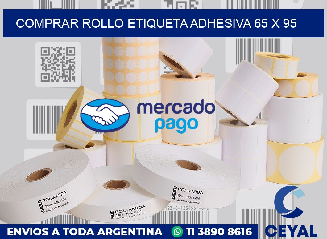 Comprar rollo etiqueta adhesiva 65 x 95