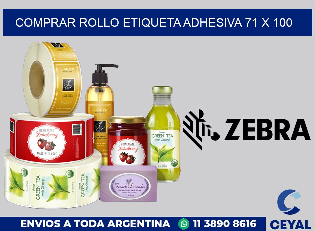 Comprar rollo etiqueta adhesiva 71 x 100