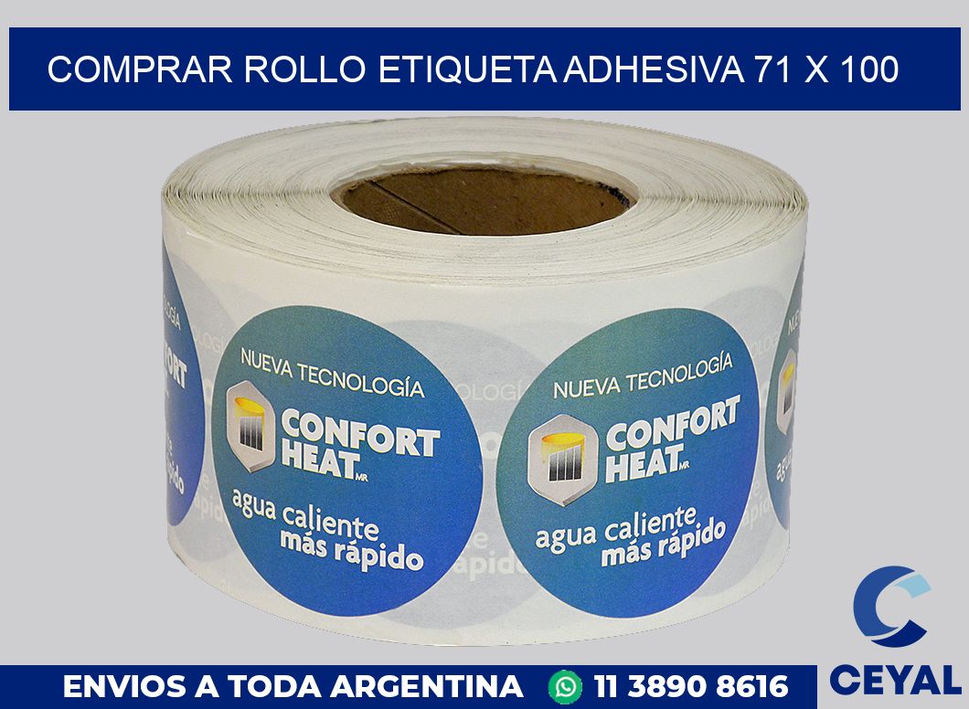 Comprar rollo etiqueta adhesiva 71 x 100