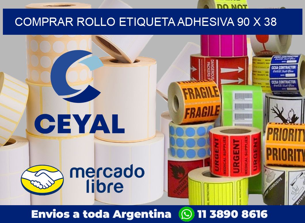 Comprar rollo etiqueta adhesiva 90 x 38