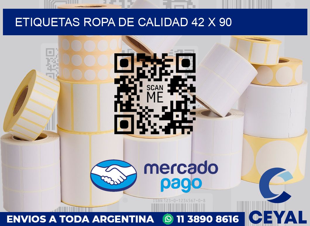 Etiquetas ropa de calidad 42 x 90
