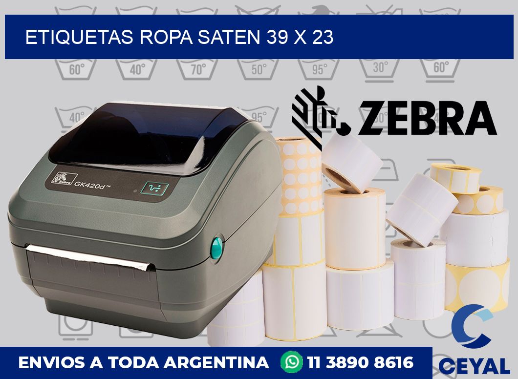 Etiquetas ropa saten 39 x 23