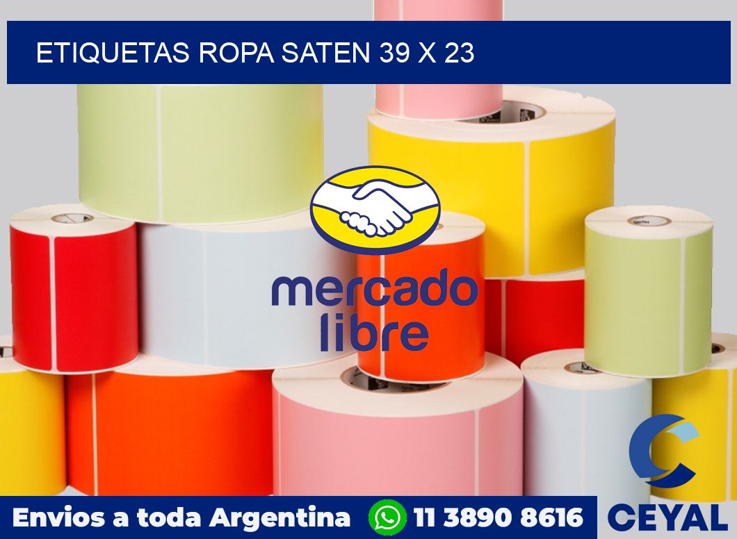 Etiquetas ropa saten 39 x 23