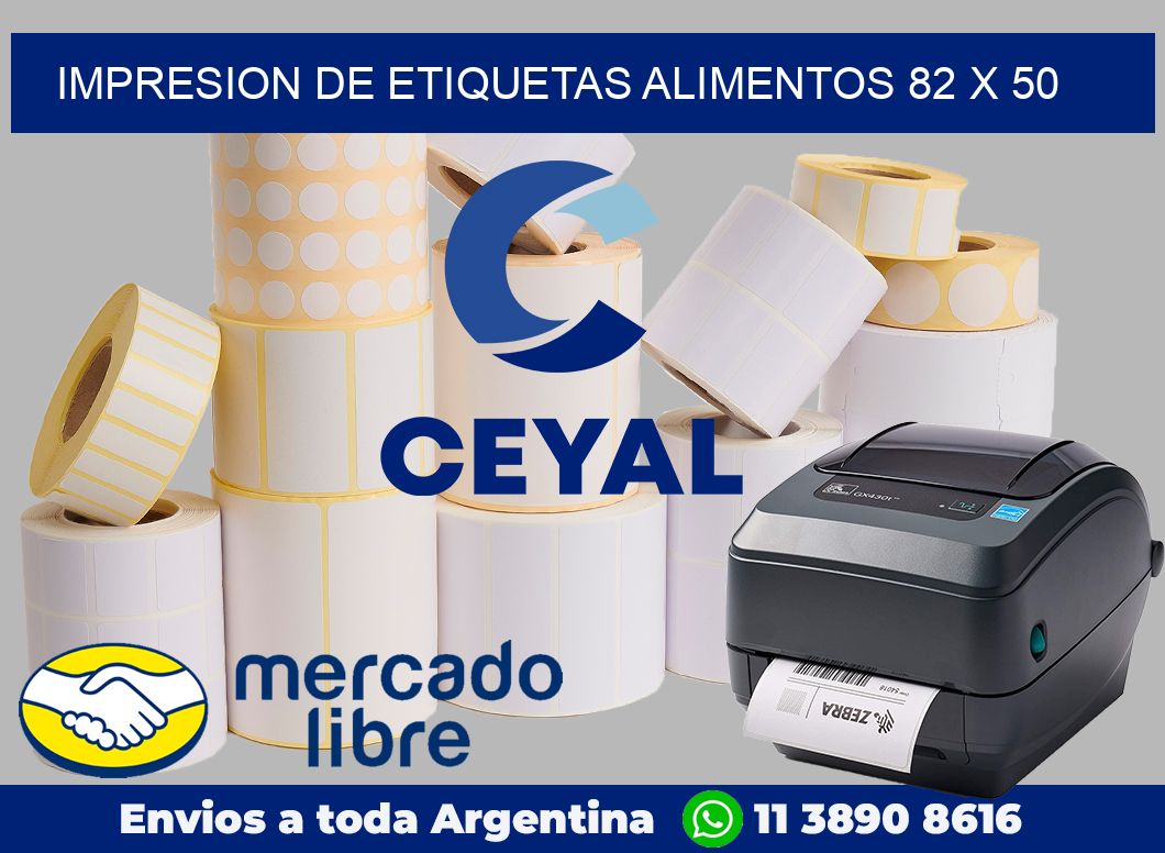 Impresion de etiquetas alimentos 82 x 50