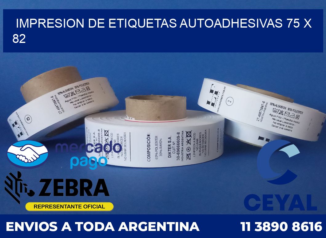 Impresion de etiquetas autoadhesivas 75 x 82
