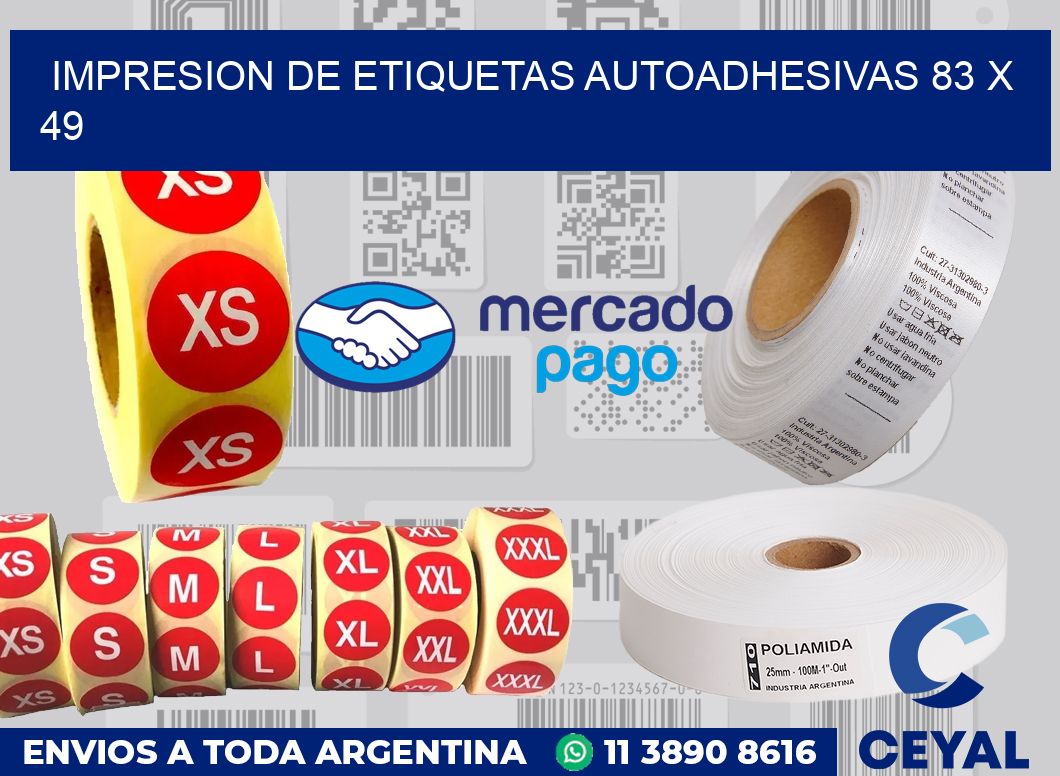 Impresion de etiquetas autoadhesivas 83 x 49