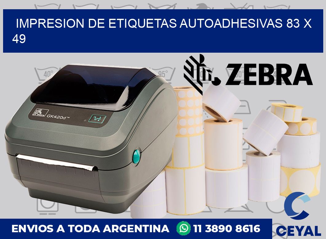Impresion de etiquetas autoadhesivas 83 x 49
