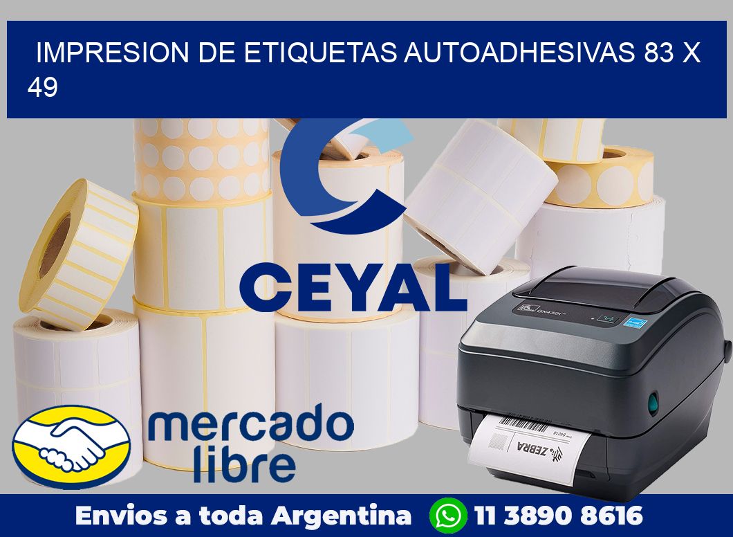 Impresion de etiquetas autoadhesivas 83 x 49