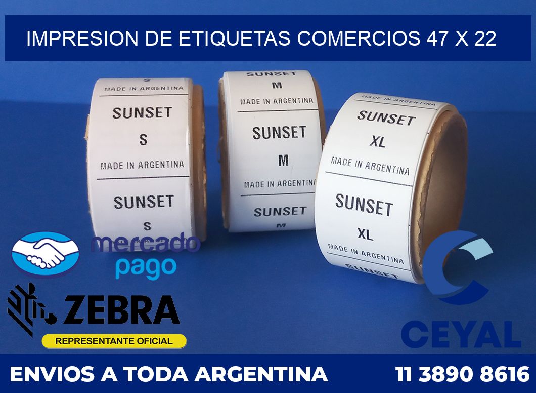 Impresion de etiquetas comercios 47 x 22