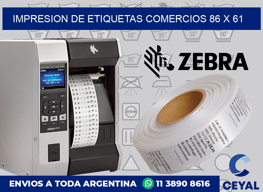 Impresion de etiquetas comercios 86 x 61