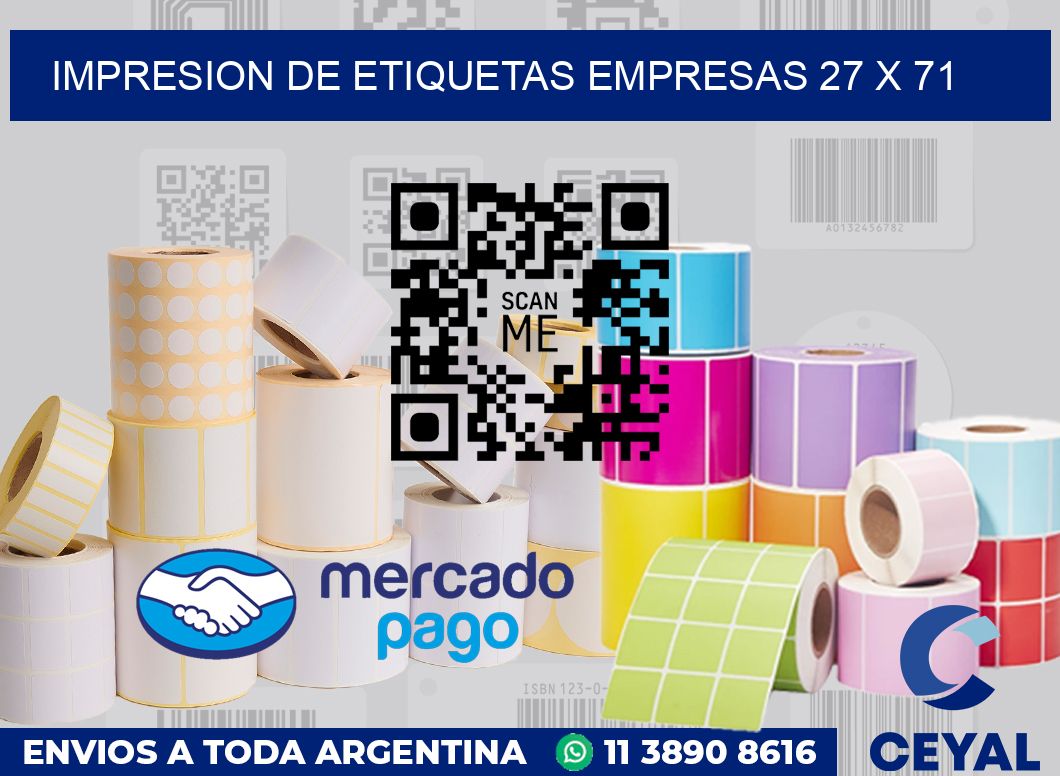 Impresion de etiquetas empresas 27 x 71