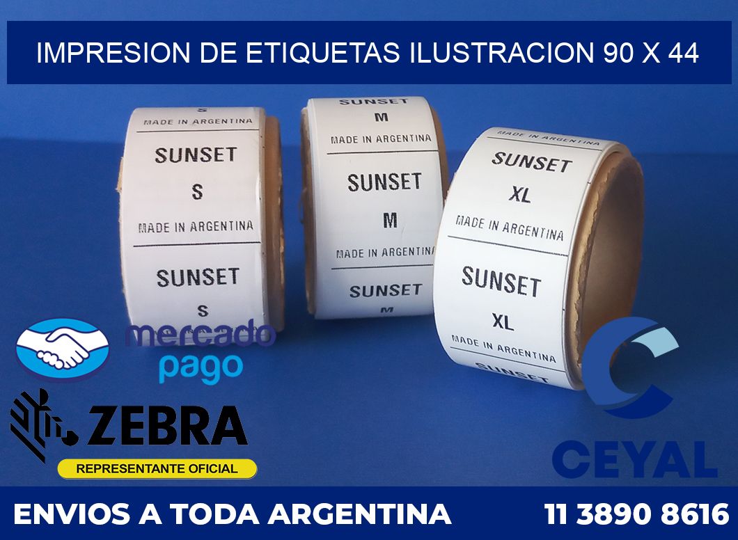 Impresion de etiquetas ilustracion 90 x 44