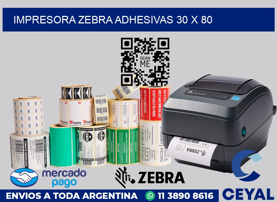 Impresora Zebra adhesivas 30 x 80