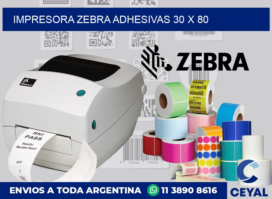 Impresora Zebra adhesivas 30 x 80