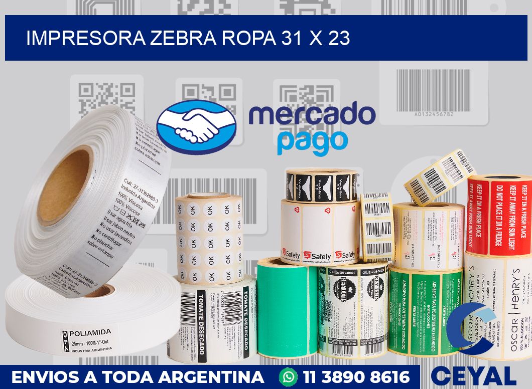 Impresora Zebra ropa 31 x 23