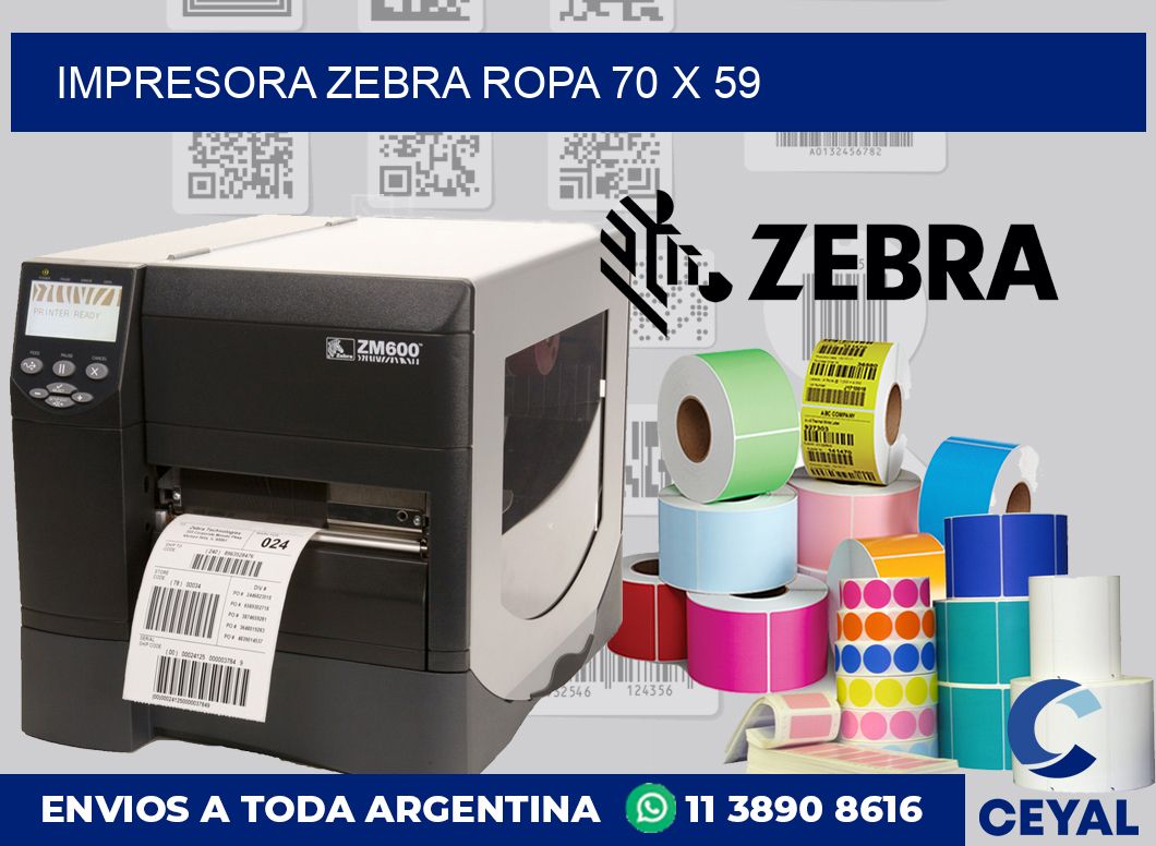 Impresora Zebra ropa 70 x 59