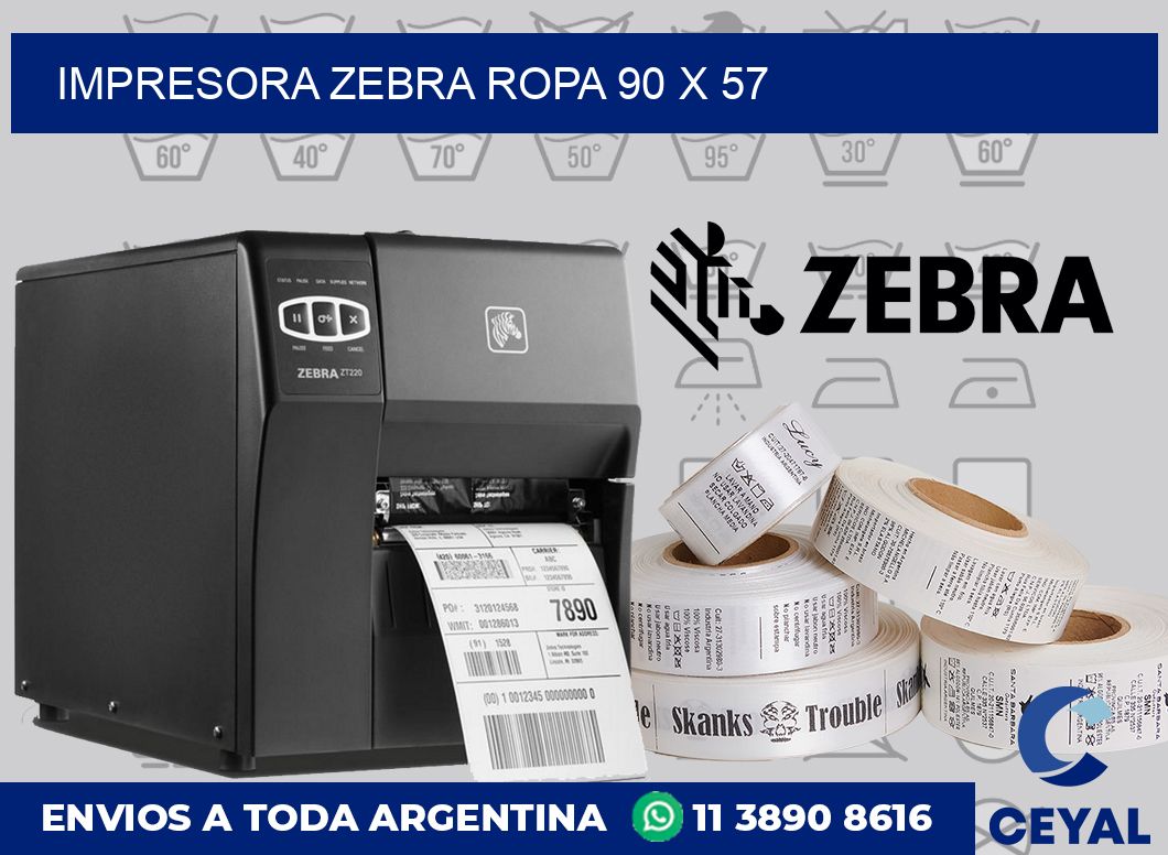 Impresora Zebra ropa 90 x 57