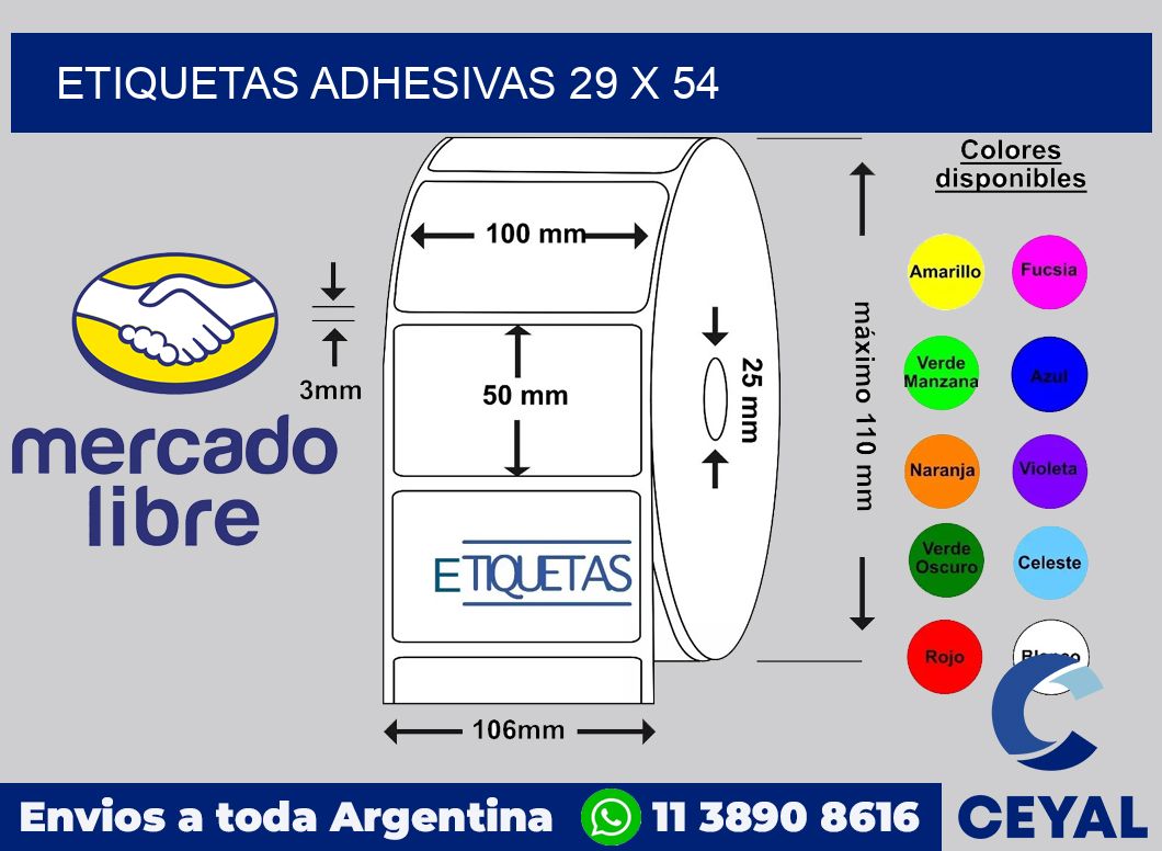 etiquetas adhesivas 29 x 54