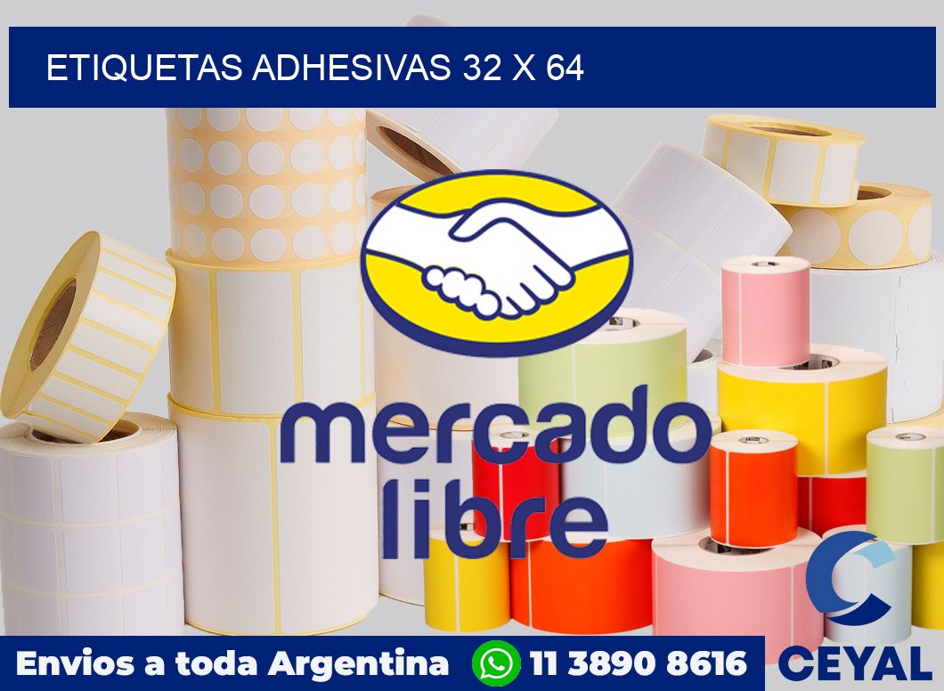 etiquetas adhesivas 32 x 64