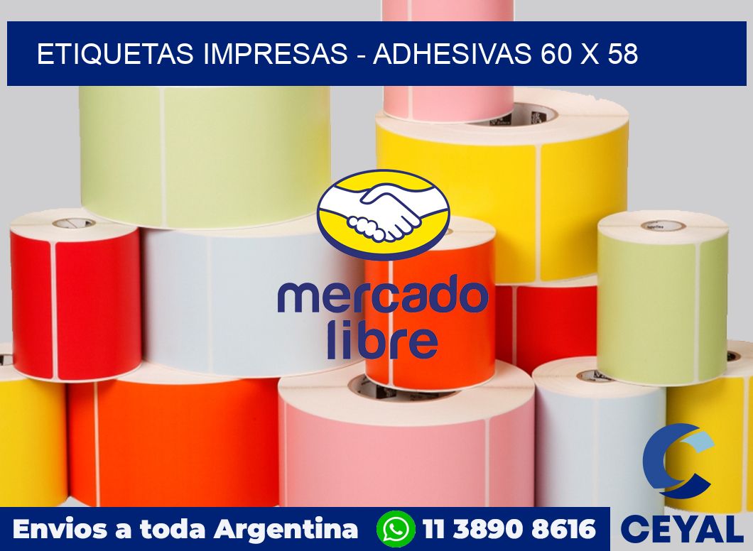etiquetas impresas - Adhesivas 60 x 58