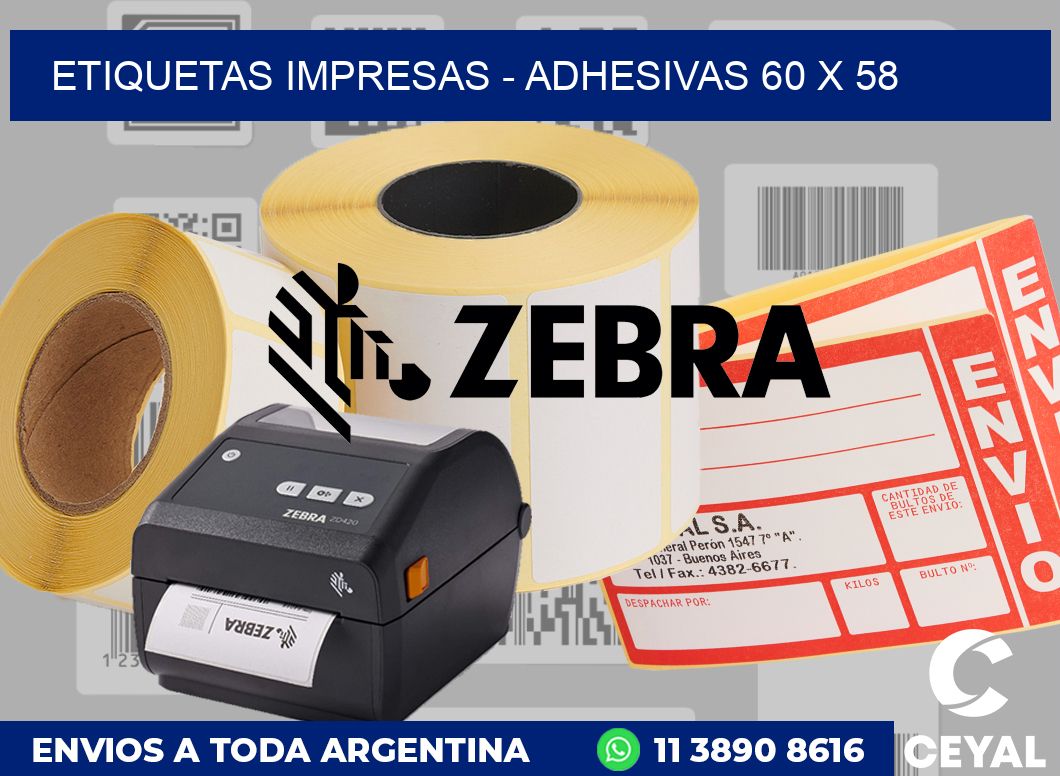 etiquetas impresas - Adhesivas 60 x 58