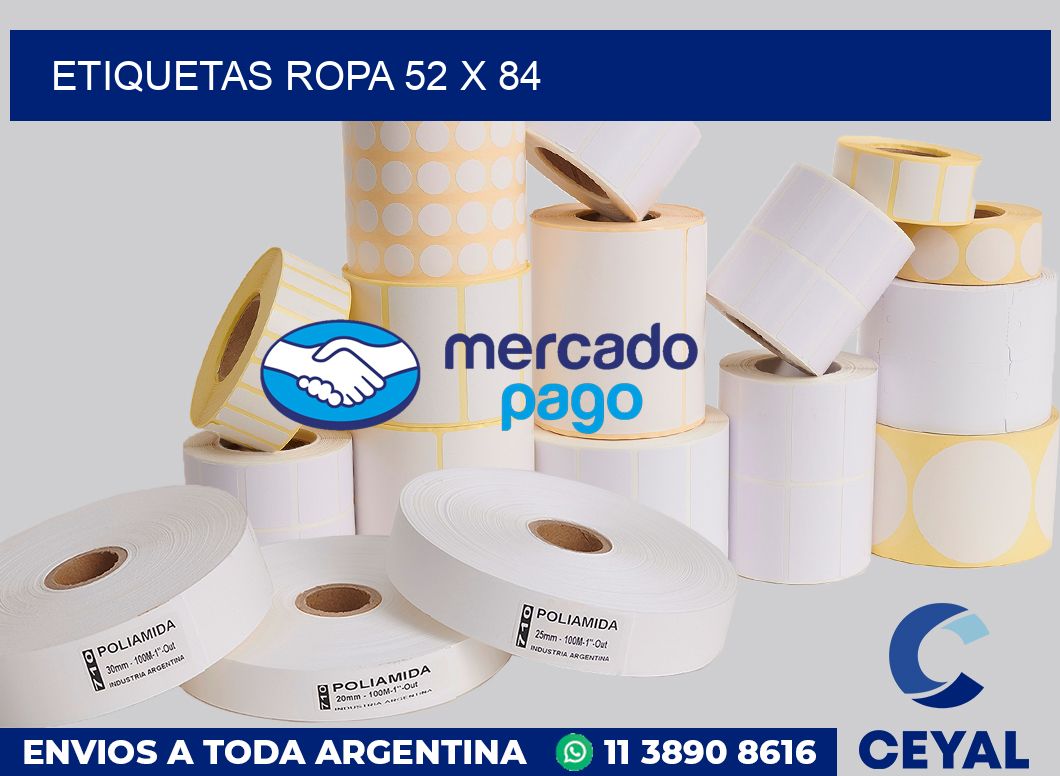 etiquetas ropa 52 x 84