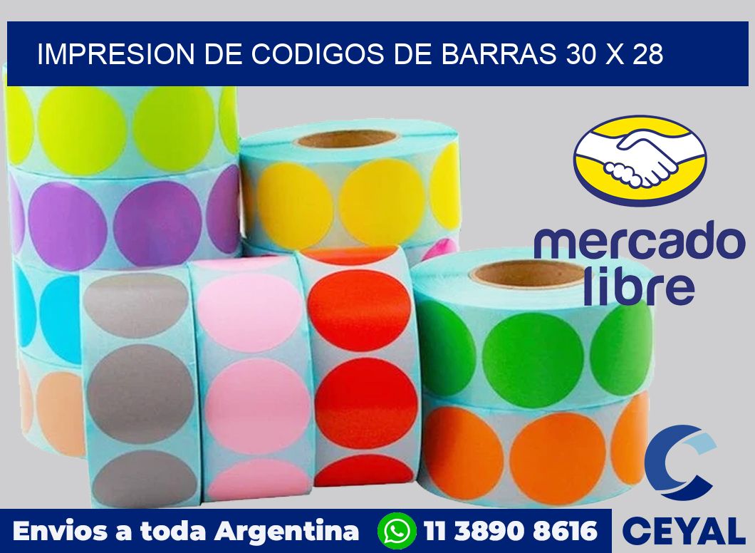 impresion de codigos de barras 30 x 28