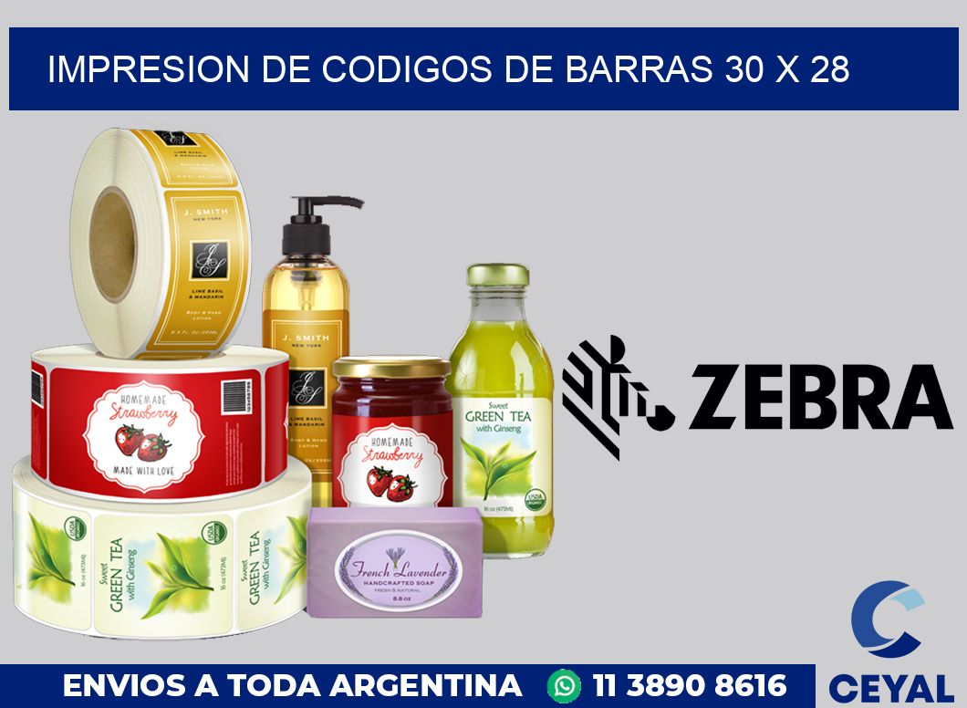 impresion de codigos de barras 30 x 28