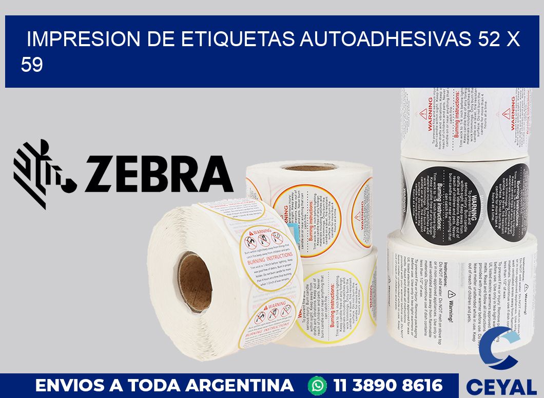 impresion de etiquetas autoadhesivas 52 x 59