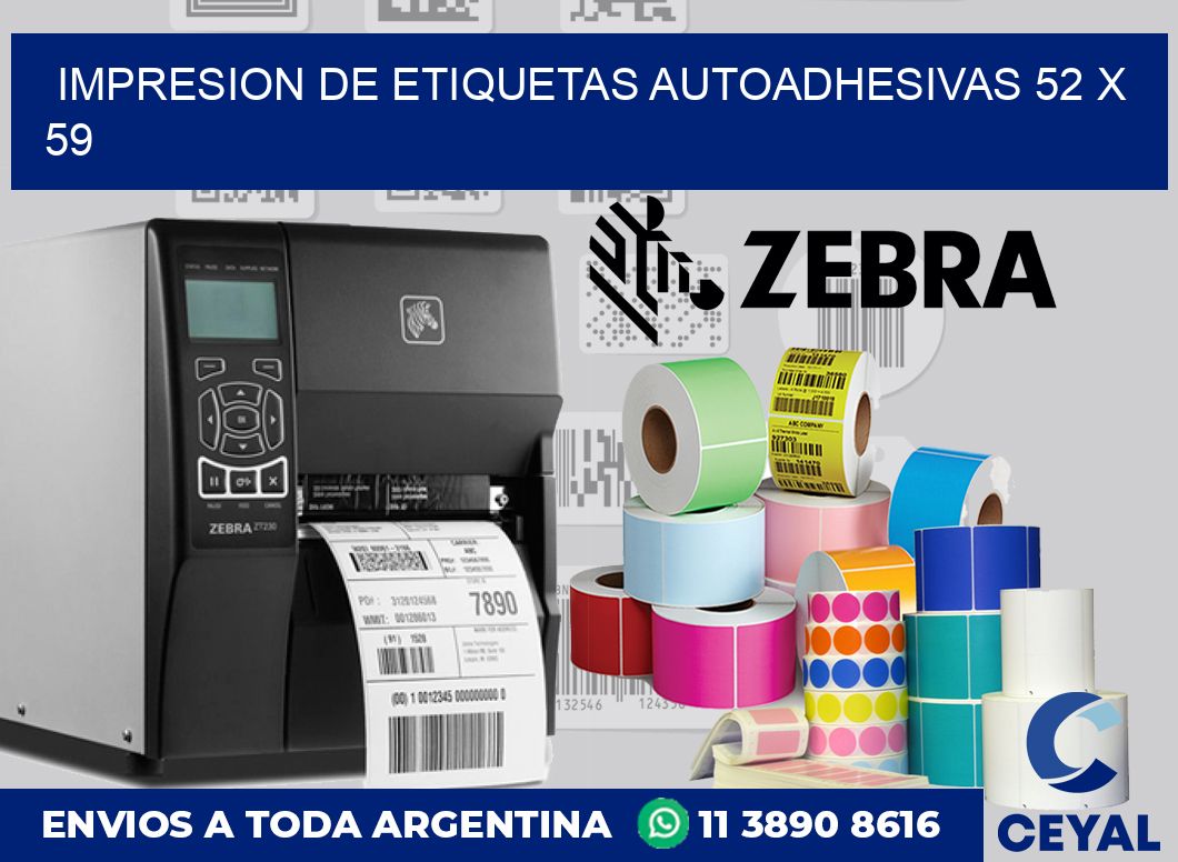 impresion de etiquetas autoadhesivas 52 x 59