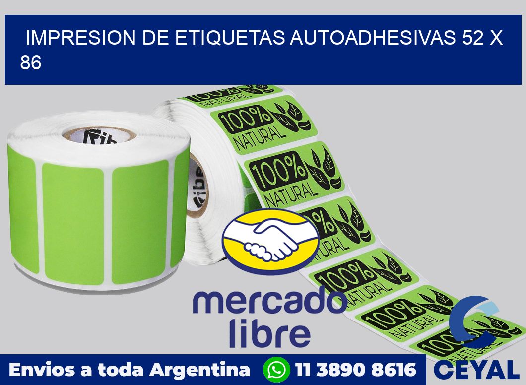 impresion de etiquetas autoadhesivas 52 x 86