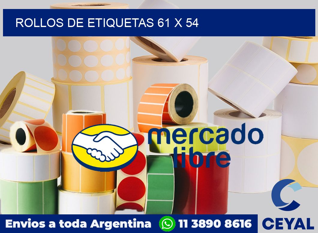rollos de etiquetas 61 x 54