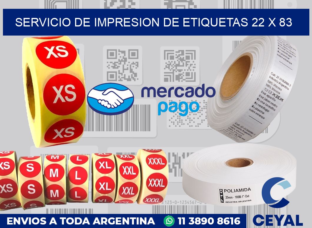 servicio de impresion de etiquetas 22 x 83