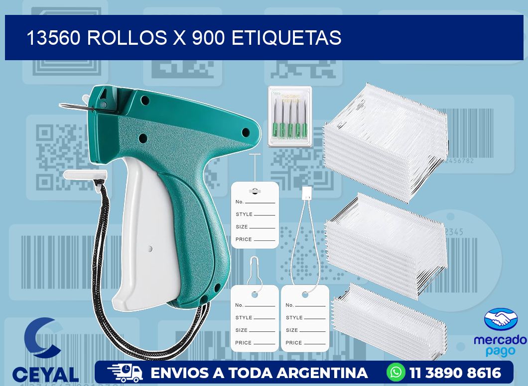 13560 ROLLOS X 900 ETIQUETAS