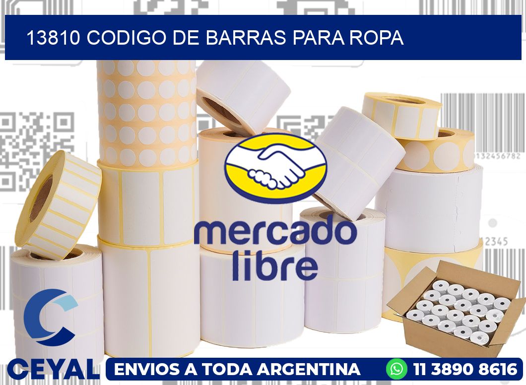 13810 CODIGO DE BARRAS PARA ROPA