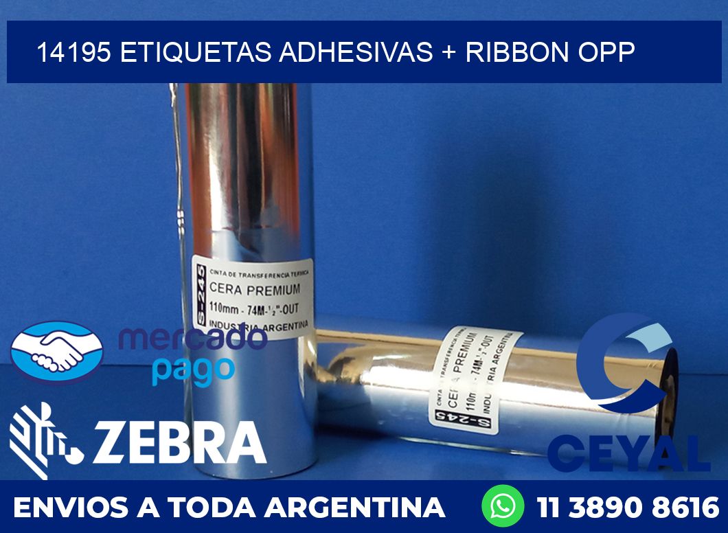 14195 ETIQUETAS ADHESIVAS + RIBBON OPP