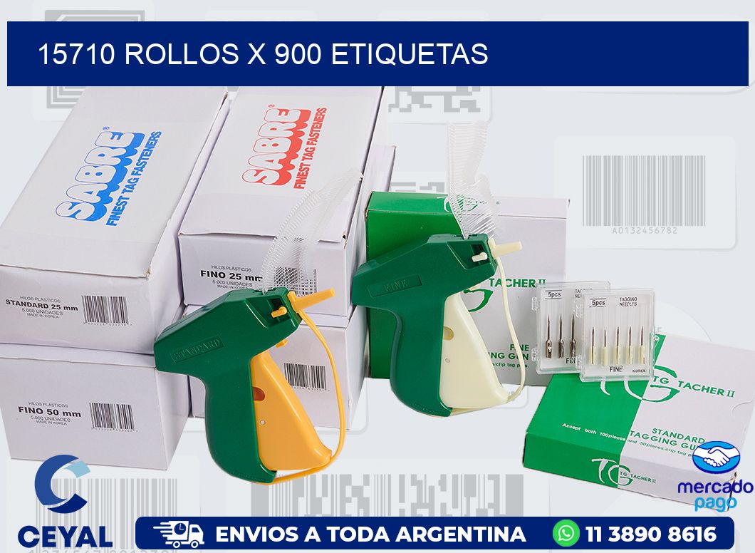 15710 ROLLOS X 900 ETIQUETAS