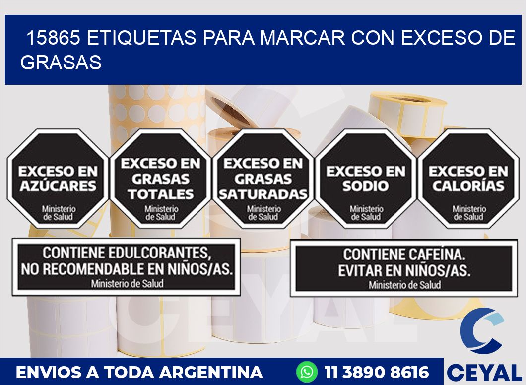 15865 ETIQUETAS PARA MARCAR CON EXCESO DE GRASAS