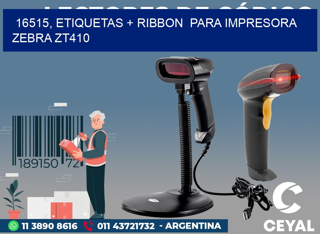 16515, etiquetas + ribbon  para impresora zebra ZT410