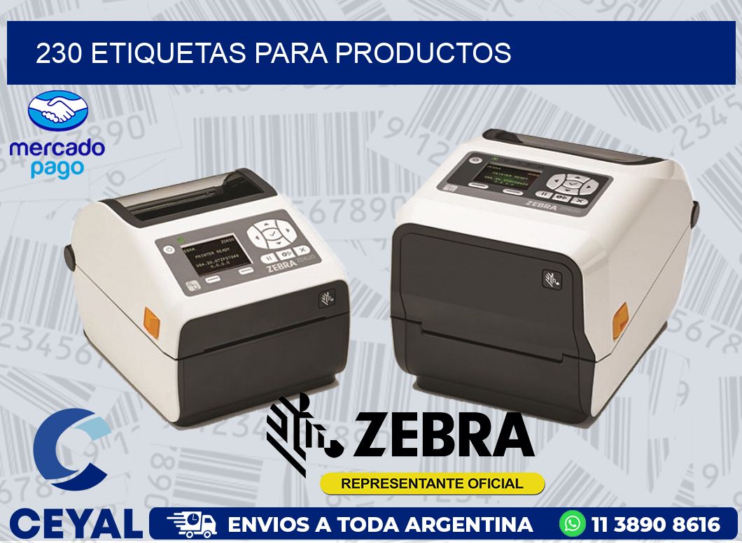 230 ETIQUETAS PARA PRODUCTOS