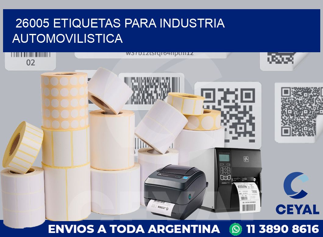 26005 ETIQUETAS PARA INDUSTRIA AUTOMOVILISTICA