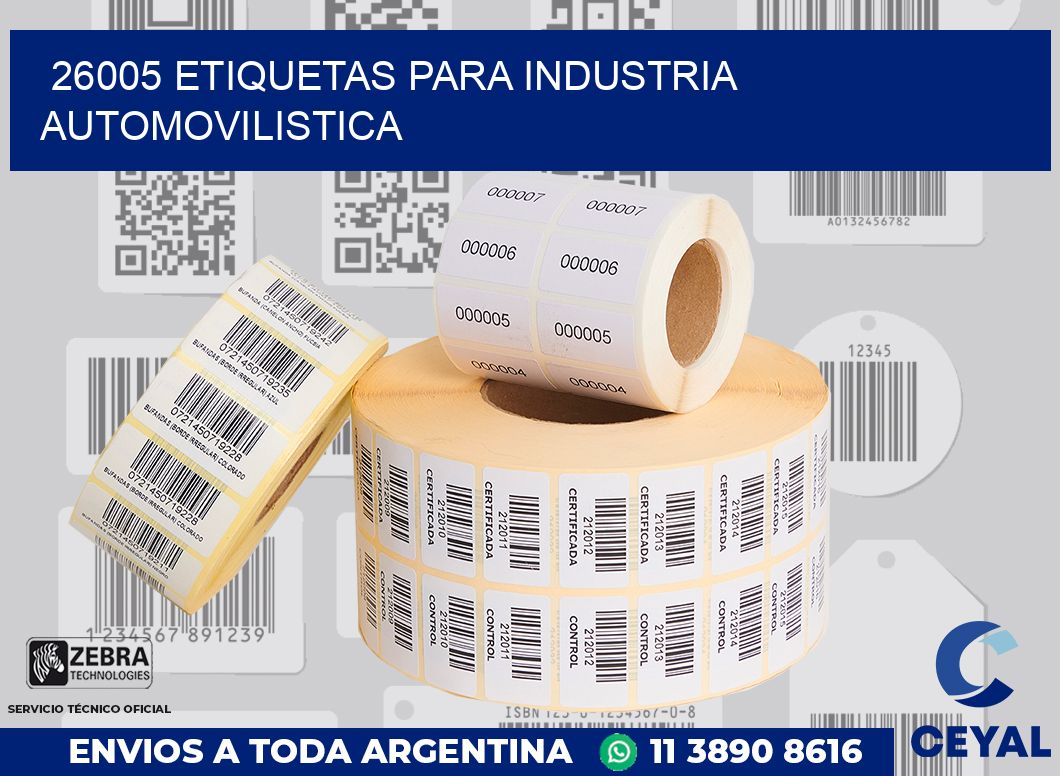 26005 ETIQUETAS PARA INDUSTRIA AUTOMOVILISTICA